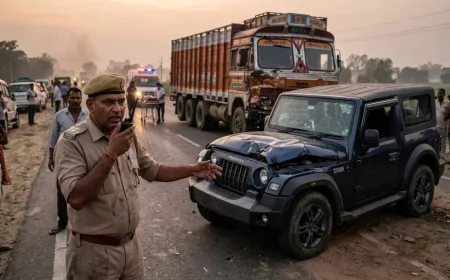 भागलपुर में पटना के होजियरी कारोबारी की थार को ट्रक ने मारी टक्कर, कारोबारी-चालक की मौत; बेटा गंभीर