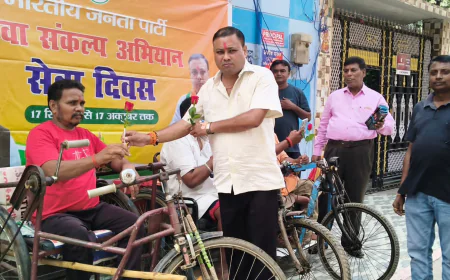 मोदी के 25 वर्षों के सेवाकाल को बताया सेवा और सुशासन की मिसाल, डॉ. मनीष पंकज मिश्रा के नेतृत्व में कार्यक्रम, दिव्यांगजनों का सम्मान