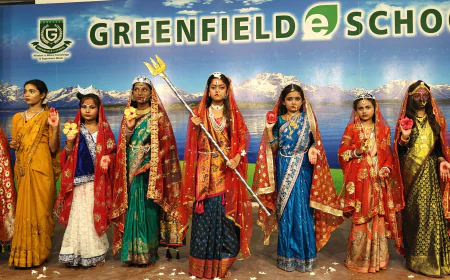 ग्रीन फील्ड ई-स्कूल में दशहरा उत्सव और गरबा-डांडिया की धूम