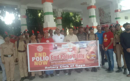 पोलियो मुक्त भारत का संकल्प लेकर सड़क पर उतरे एनसीसी कैडेट और स्कूली बच्चे