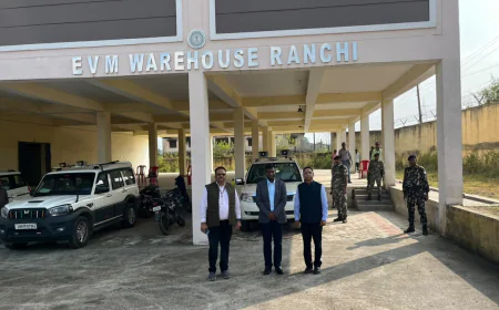 रांची के नगड़ी EVM वेयरहाउस का डीसी मंजूनाथ भजंत्री ने किया निरीक्षण, सुरक्षा और CCTV व्यवस्था की जांच