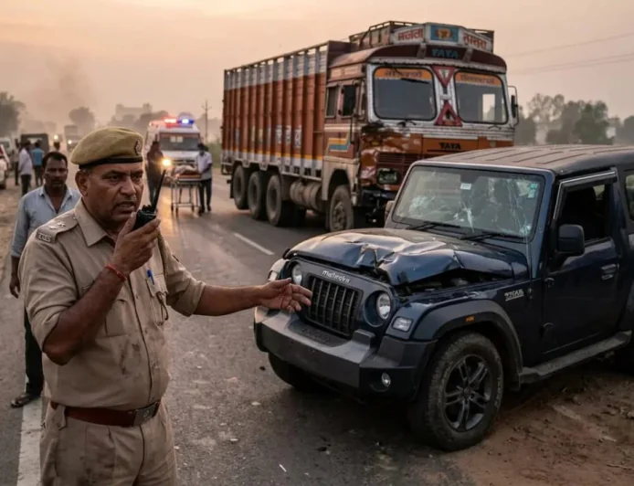 भागलपुर में पटना के होजियरी कारोबारी की थार को ट्रक ने मारी टक्कर, कारोबारी-चालक की मौत; बेटा गंभीर