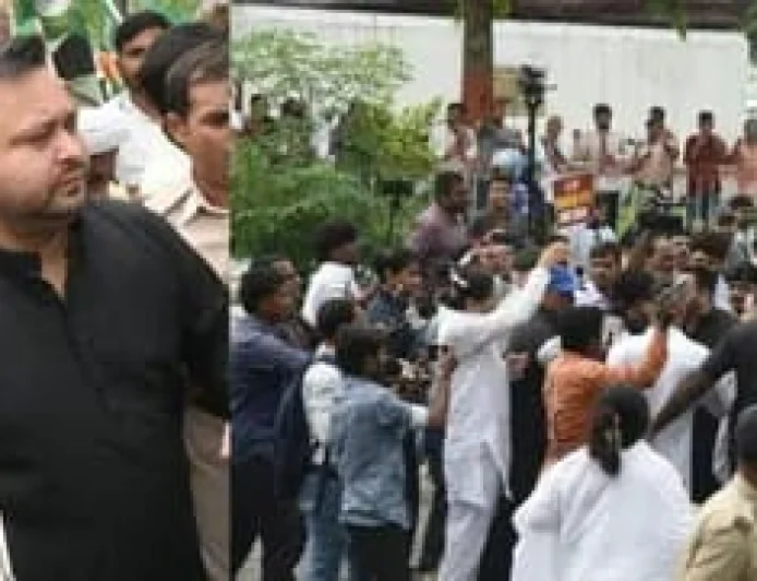 SIR के विरोध में पटना में महागठबंधन का राजभवन मार्च, तेजस्वी यादव समेत कई नेता हिरासत में