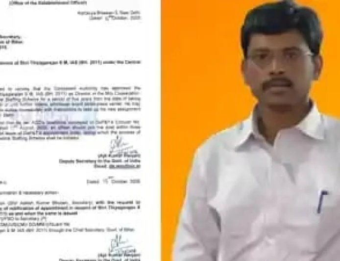 IAS त्यागराजन एस.एम. को केंद्र में नई जिम्मेदारी, सहकारिता मंत्रालय में बने निदेशक, बिहार में भी दे चुके हैं सेवाएं