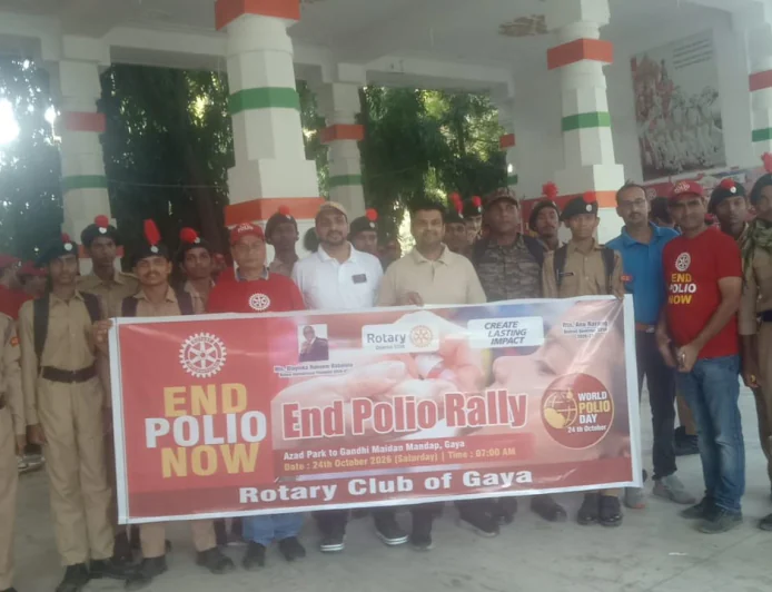पोलियो मुक्त भारत का संकल्प लेकर सड़क पर उतरे एनसीसी कैडेट और स्कूली बच्चे