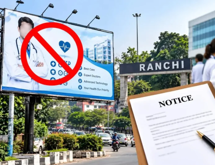 रांची में डॉक्टरों और अस्पतालों के प्रचार पर शिकंजा, 8 को झारखंड स्टेट मेडिकल काउंसिल का नोटिस