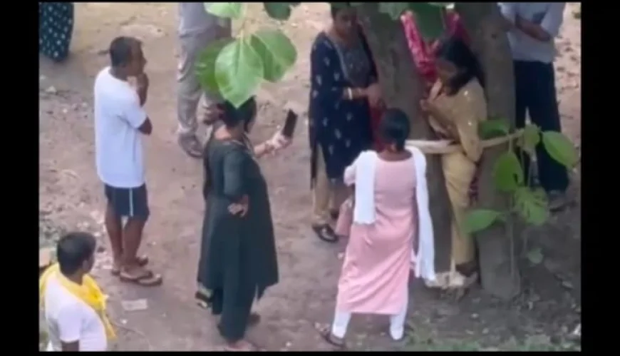पेड़ से बांधकर महिला की पिटाई का VIDEO वायरल, पैसे के विवाद से जुड़ा बताया जा रहा मामला