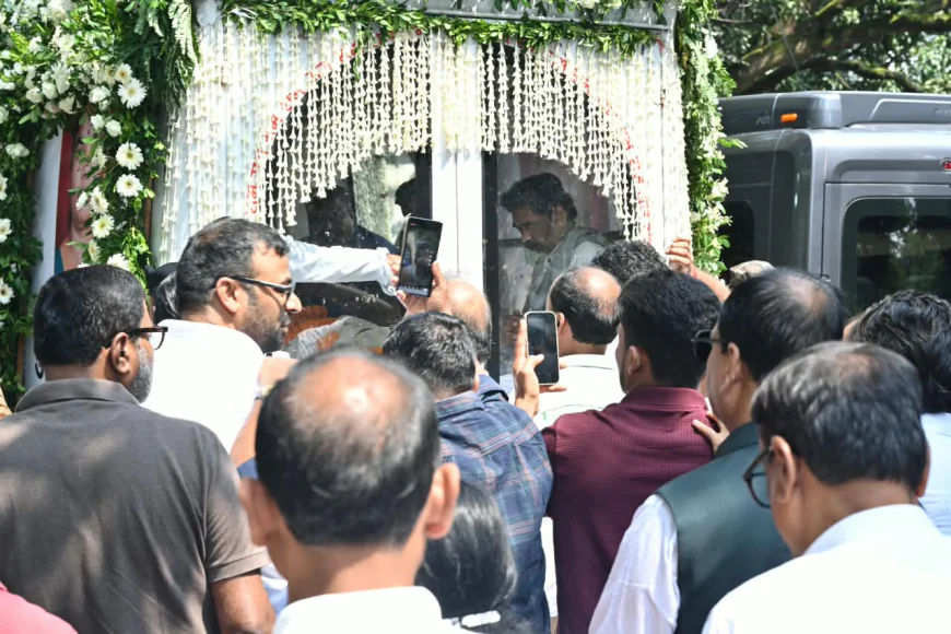 शिबू सोरेन आवास से अंतिम यात्रा के लिए रवाना हुआ रूपी सोरेन का पार्थिव शरीर, नम आंखों से दी जा रही विदाई
