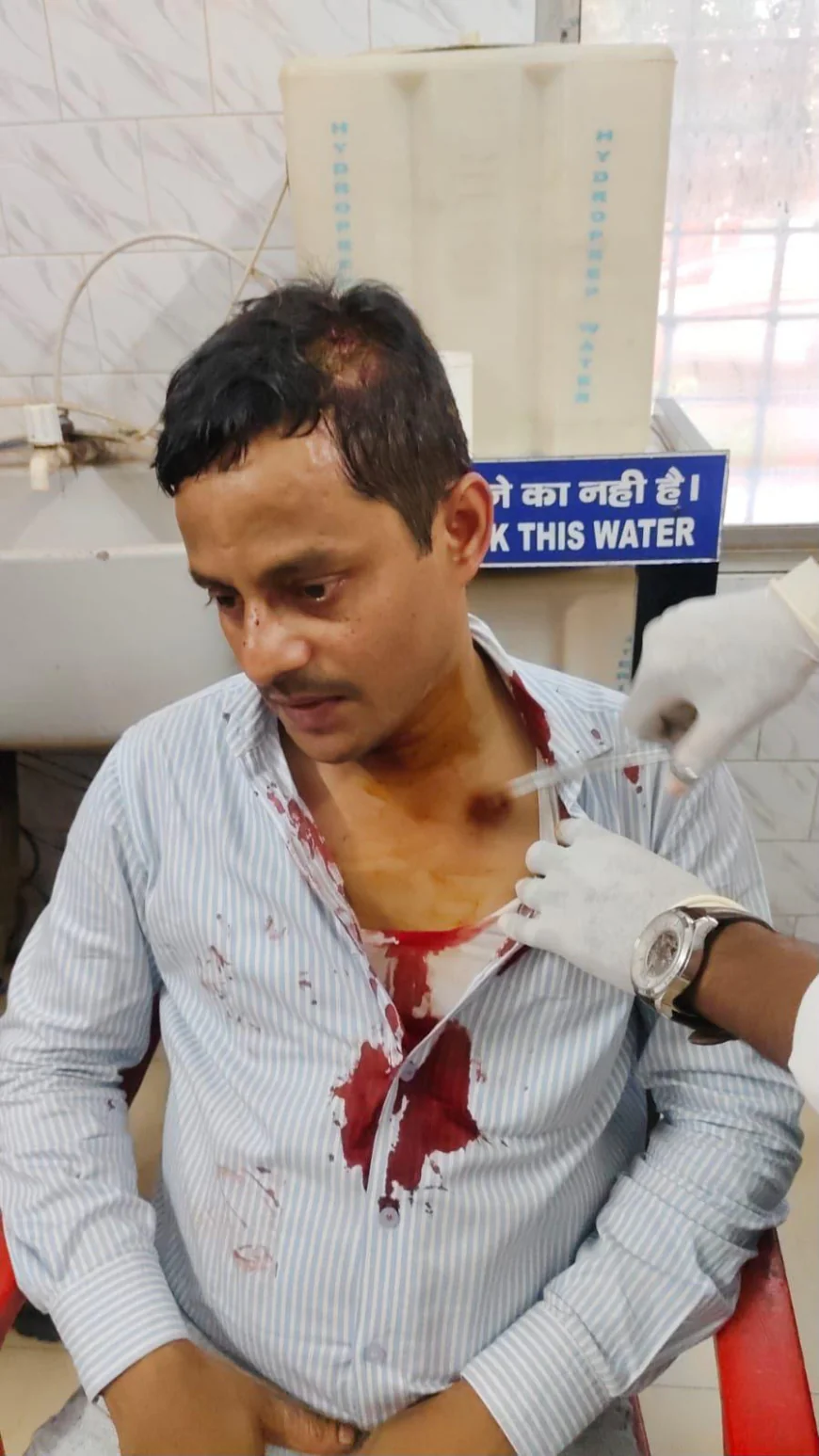 पटना में STF इंस्पेक्टर पर हेलमेट से हमला, सिर फटा; BJP नेता हिरासत में