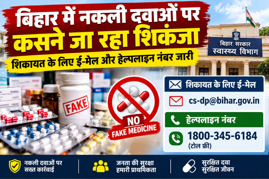 बिहार में नकली दवाओं पर कसने जा रहा शिकंजा, शिकायत के लिए ई-मेल और हेल्पलाइन नंबर जारी